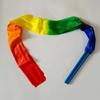 Cintas de Baile con Palos para Danza Cuadrada, Cintas Rojas para Adultos y Niños con Tejido de Bambú