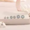 Pendientes Pequeños de Plata de Ley s925 Super Brillantes Completamente Incrustados con Circonita Diamante Pendientes de Moda Versátiles para el Trabajo Tendencia Pendientes de Alto Nivel Pendientes
