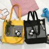 Bolsa de Hombro para Estudiante Bolsa de Lona Literaria Ins para Mujer Versión Coreana Versátil Bolso de Hombro Cruzado Harajuku Correa de Hombro Desmontable Mochila