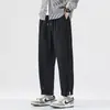 Pantalones casuales tipo harén de alta gama para hombre, nuevo modelo primavera y otoño 2026, cordón, versátiles, sencillos, pantalones de pierna recta al por mayor