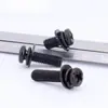 Tornillo de cabeza de disco con ranura cruzada GB9074.8, grado negro, cabeza redonda, almohadilla elástica plana, perno de triple tornillo M2M3M4M6