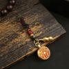 Llavero con colgante de calabaza del zodiaco para hombre y mujer, diseño de fantasma de montaña de latón, para gastar dinero, bolso, decoración china.