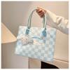 Bolsa de Feltro Kuromi Xadrez de Desenho Animado Mais Fácil de Combinar Bolsa Tote de Feltro Estampada Bolsa Tote de Feltro Sublimada Atacado
