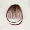 Flequillo de Aire Estilo Francés Peluca para Mujer Natural Invisible Cabello Artificial Flequillo Parte Superior de la Cabeza Reparación Cubrir Cabello Blanco Flequillo Falso