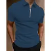 Camisa Polo para Hombre Color Sólido Manga Corta Cuello Solapa Camiseta Casual Ajustada Ropa para Hombre Europea y Americana