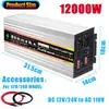 Inversor de onda pura 12V24V48V60V a 220V110V pico de 2000W 12000W con pantalla LED