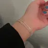 Pulsera de Plata Lisa para Mujer, Simple y Genial, Estilo Ins Neutro, Joyería de Mano Versátil y de Moda, Diseño de Nicho, Lujo Accesible y Alta Moda