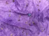 Tecido Customizado Azul Chiffon Tie-Dye Plissado Bordado com Elegância Estilo Francês para Vestidos de Chá e Vestidos de Alça