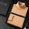 Caja de Regalo Suéter de Cachemira para Hombre de Edad Media y Joven Punto de Cuello Alto Otoño e Invierno Estilo Nuevo Suéter de Lana de Alta Gama como Capa Base