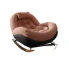 Sofá Perezoso Uso en Casa Descanso para Almorzar Balcón Ocio Sillón Individual Sala de Estar Sofá Reclinable para Dormir Silla de Sofá Marco de Hierro