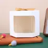 Bolsa de Papel para Empacar Marrón Bolso de Mano Ventana Transparente Caja de Papel Hexagonal para Pastelería Merienda Fruta Deshidratada Bolsa de Papel para Empacar Marrón Regalo
