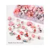 Miel Rosa Corazón Cerámica Cuentas Calabaza Cuentas Tulipán Lluvia Mariposa Pulsera Collar de Cuentas DIY Accesorios Hechos a Mano