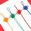 Colgante de Borla con Nudo Chino Pequeño, Borla Tejida a Mano de Seis Lazos Cuadrada Semicabada Decoración al por Mayor Adornos de Borla Completos