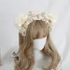 Diadema de orejas de oso lolita estilo japonés accesorio para el cabello elemento Marrón linda chica encaje lolita KC