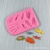 Molde para Pastel de Peces Marinos, Algas Marinas y Ramas de Coral, Molde de Silicona para Fondant y Repostería DIY, Molde de Chocolate Fábrica
