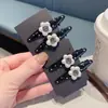 Pinza lateral metálica de lunares dulces con flores de pedrería, pinza para flequillo, pinza para el pelo de la frente