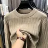 Suéter de Punto para Hombre, Cuello Redondo, Patrón Jacquard, Nueva Camisa Base de Manga Larga, Simple, Clásico, Casual, Versátil Suéter para Hombre