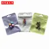 Bolsa Ziplock Colorida Macaron Bolsa Holográfica Engrosada Transparente Colorida Bolsa de Hueso Joyería Solapa Sellada Bolsillo Pantalones Bolsa de Embalaje Pincel de Maquillaje