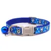 Collar estampado de pata de mascota de 1 cm Moda Gato perro pequeño con Campana accesorios de tracción ajustable exterior anti-pérdida