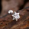 Unha de Osso de Orelha Zircônia de Aço Inoxidável Casual e Personalizada, Joia de Piercing de Unha de Orelha Micro-Embutida Exquisita e Compacta 0.8*6*4mm