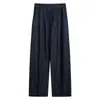 Calça Larga Estilo Old Money para Homens, Nova Tendência de Verão Marca Loose Reta Longa, Estilo Americano Retrô Calça Casual de Seda Gelada