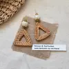 Pendientes de Paja Estilo Vacaciones de Verano en la Costa con un Diseño Único, Moda de Nicho, Pendientes Elegantes y Distintivos, Accesorios de Oreja Únicos al por Mayor
