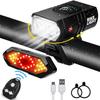 Luz Delantera de Aleación de Aluminio para Bicicleta Doble T6 Alto Lumen Luz Alta y Baja Luz para Ciclismo al Aire Libre Carga USB Juego de Luces Delanteras y Traseras