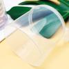 Caja de almacenamiento de borlas de polvo con cojín de aire, caja de PP redonda transparente con tapa abatible, material de embalaje para cosméticos, maquillaje de belleza, suministro al contado