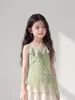 Vestido para Niña 2026 Nuevo Estilo Verano Tirante Irregular Vestido de Pastel para Niñas, Vestido de Verano Estilo Vacaciones para Niñas Mayores