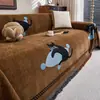 2026 Nueva Funda de Sofá de Gato de Dibujos Animados Cobertura Total Antideslizante Chenilla con Borde de Borlas Diseño Lindo de Animal