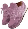 Moda Primavera y Verano 2021 Comercio Exterior Talla Grande Punta Redonda Caña Baja Lentejuelas Zapatos de una Sola Capa para Mujer Estilo Europeo y Americano Deportivo Informal