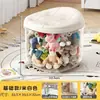 Muñeco de Peluche Transparente Taburete de Almacenamiento para Sala de Estar Taburete para Cambiar Zapatos de Niños Caja Organizadora de Muñecas Taburete de Almacenamiento para Exteriores