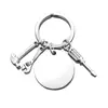 Llavero de Acero Inoxidable para el Día del Padre Martillo Destornillador Llave Herramientas de Papá Regalo del Día del Padre Colgante Grabado