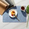 Fábrica Direct Supply Cloth Pattern Leather Placemat Home Hotel Western Placemat Tapete de mesa quadrado de dupla face Tapete impermeável à prova de óleo Tapete de isolamento térmico