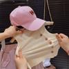 Ropa para Niños al por Mayor Trajes para Niñas Ropa de Verano 2024 Ropa Nueva para Niños Chaleco Elástico Asimétrico con Hebilla Diagonal Pantalones Cargo