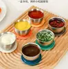 Contenedor para salsa para mojar mini de acero inoxidable 304 transfronterizo, plato con forma de oso de dibujos animados con tapa, para ketchup, aderezo de ensalada y otras salsas