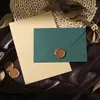 Sobre texturizado de lino con solapa larga, colorido, simple, estilo occidental, set de papelería de inspiración vintage, incluyendo sello de cera y papel para cartas