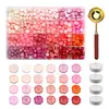 Cuchara para cuentas de cera, juego blanco compartimentado para cera, accesorios para sellos de cera de fuego, cuchara para cera de fuego, juego de montaje automático de velas blancas pequeñas