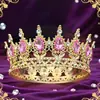 Corona de Tiara de Aleación Barroca Transfronteriza Europea y Americana 16 Gotas de Agua Flor Corona Redonda Completa Adornos para Decoración de Pasteles
