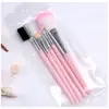Set de 5 Pinceles de Plástico para Sombras de Ojos para Principiantes Set de Pinceles de Maquillaje Portátil Herramientas de Belleza Listo para Exportar Stock Disponible Venta Directa de Fábrica