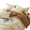 Nuevo Juego de Lujo de Cuatro Piezas 2026 de Algodón Jacquard de Color Sólido, Ropa de Cama de Algodón Lavado, Funda de Edredón para Dormitorios Universitarios