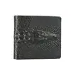 Cartera de Piel de Vaca para Hombre Transfronteriza con Patrón de Cocodrilo en Relieve, Billetera Portátil para Monedas, Tarjetero con Múltiples Ranuras para Tarjetas, Cartera Corta de Cuero