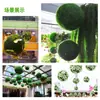 Venta al por mayor de fábrica planta artificial bola de hierba centro comercial evento de boda diseño bola de hierba de eucalipto decoración colgante
