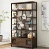 Estilo Chino Estante de Exhibición para Sala de Estar Divisor de Habitación Armario de Té de Pared Estante de Almacenamiento Estante de Almacenamiento para Juego de Té de Bambú Nan Soporte de Exhibición para Estante de Té