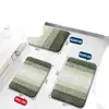 Juego de alfombrillas de baño de cachemir sintético a rayas degradadas, que incluye una alfombrilla de baño, una alfombrilla para el suelo del baño y una alfombrilla de entrada, todas ellas absorbentes, antideslizantes, resistentes a las manchas y fáciles de limpiar