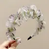 Faixa de cabelo de rede estilo coreano com copa alta para mulheres, elegante e moderna, adequada para usar na rua ou para lavar o rosto, com presilha de dentes