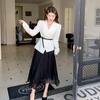 Foto real en stock elegante traje estilo Chanel de socialité chaqueta + falda combinable
