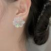 Pendientes de botón de plata S925 con diseño de alta gama, de resina colorida de Corea del Sur, estilo frío, ligeros y de lujo.