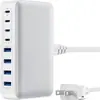 Cargador Múltiple de Nitruro de Galio de 200W Cargador de Escritorio Rápido Universal de Alta Potencia de 65W para Teléfonos Móviles, Tablets y Laptops 300W
