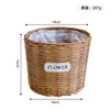 Vaso de flores de imitação de rattan, cesta de flores trançada, cesta de mão, cesta de arranjo de flores secas trançada em rattan, recipiente para flores de plantas verdes suculentas, vaso de flores de imitação de rattan para suculentas